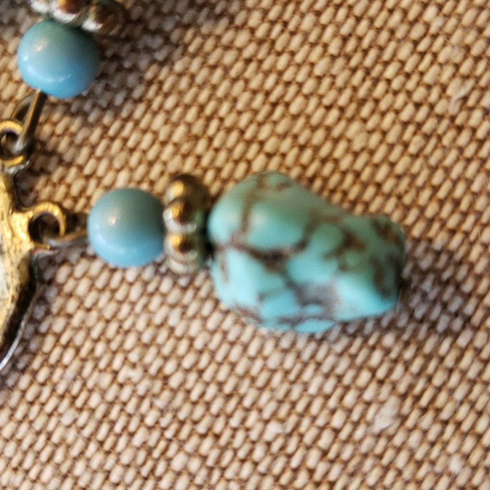 Turquoise dangle earrings - Picture 4 of 5